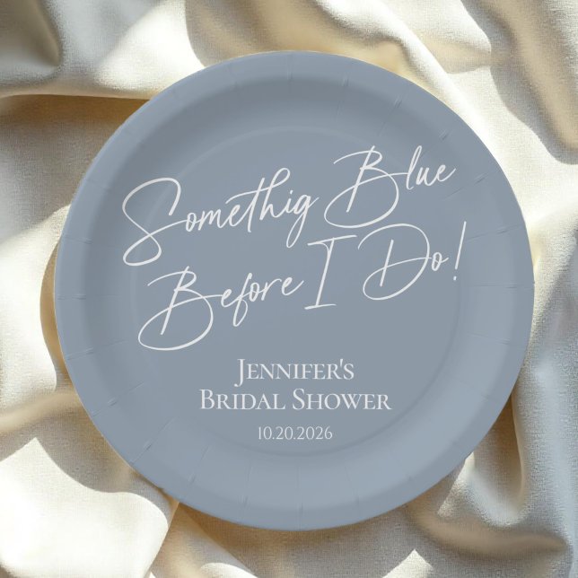 Something Blue Before I Do | Blue Bridal Shower Paper Plate (Creator Uploaded)