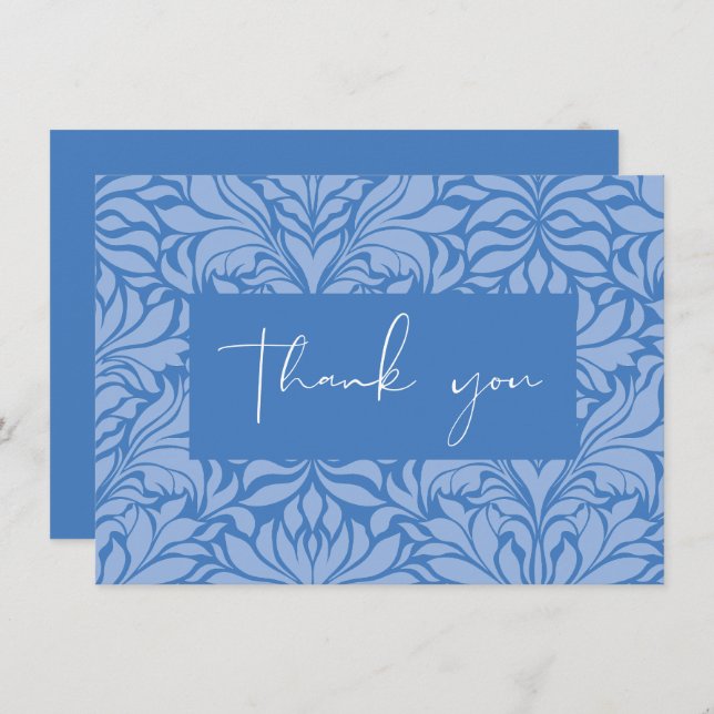 Something blue before i do blue bridal shower thank you card (Front/Back)