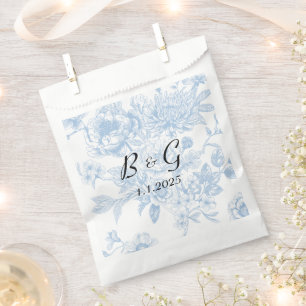 Something Blue Before I Do Blue Floral Toile Favour Bags