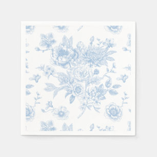 Something Blue Before I Do Blue Floral Toile Napkin