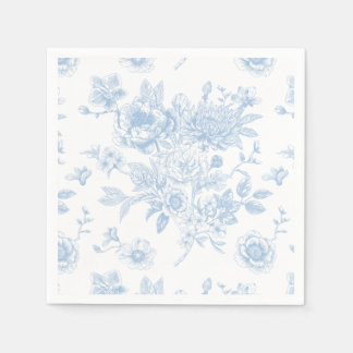 Something Blue Before I Do Blue Floral Toile Napkin