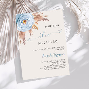 Something blue before I do boho Bridal Shower Invitation