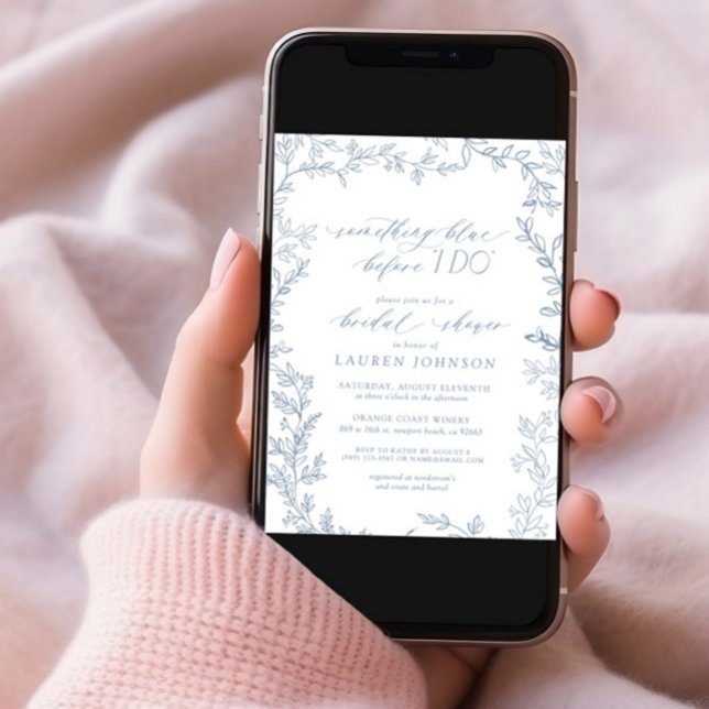 Something Blue Before I Do Botanical Bridal Shower Invitation (Creator Uploaded)