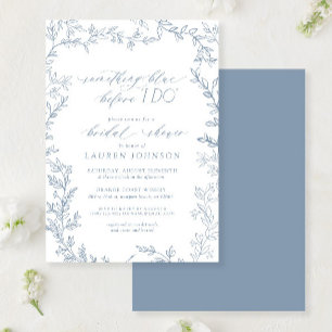 Something Blue Before I Do Botanical Bridal Shower Invitation