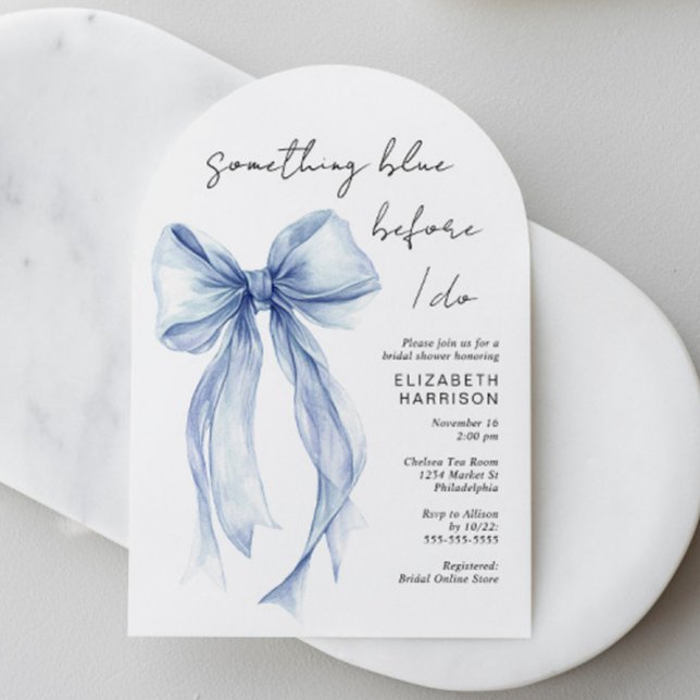 Something Blue Before I Do Bow Bridal Shower Arch Invitation (Something Blue Before I Do Bow Bridal Shower Arch Invitation)