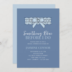 Something Blue Before I Do Bow Bridal Shower Invitation