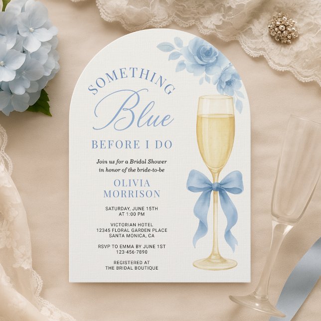 Something Blue Before I  Do Bow Bridal Shower  Invitation (Creator Uploaded)