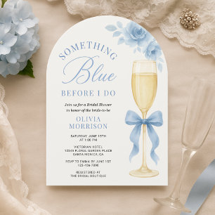 Something Blue Before I  Do Bow Bridal Shower  Invitation