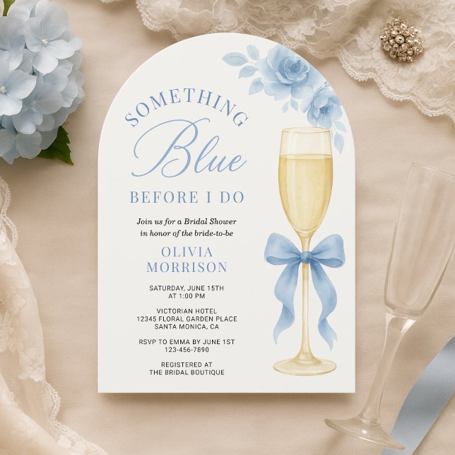 Something Blue Before I  Do Bow Bridal Shower  Invitation (Creator Uploaded)