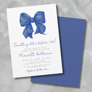 Something Blue Before I Do Bow Bridal Shower Invitation