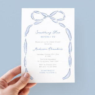 Something Blue Before I Do Bow Bridal Shower Invitation