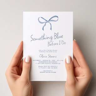 Something blue before I do bow bridal shower Invitation