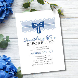 Something Blue Before I Do Bow Bridal Shower  Invitation