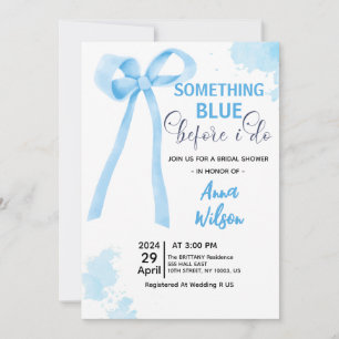 Something Blue Before I Do Bow Bridal Shower Invitation