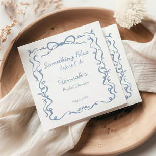 Something Blue Before I Do Bow Bridal Shower Napkin