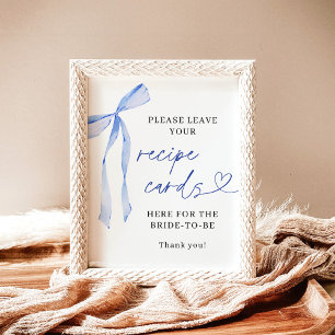 Something Blue Before I Do Bridal Recipe Card Poster