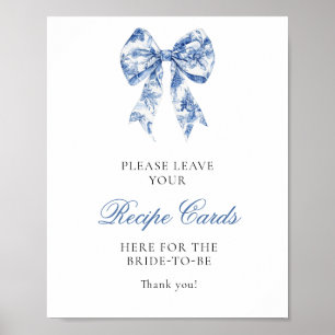 Something Blue Before I Do Bridal Recipe Card Poster