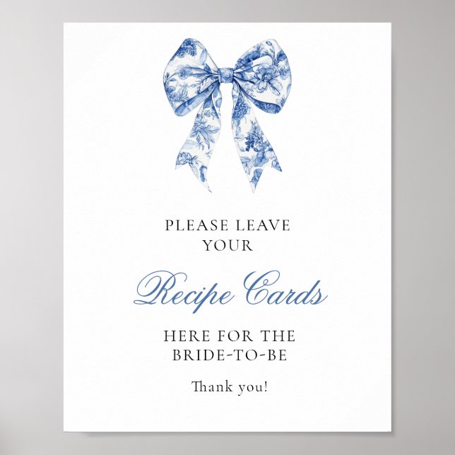 Something Blue Before I Do Bridal Recipe Card  Poster (Front)