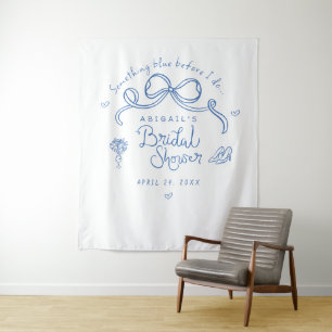 Something Blue Before I Do Bridal Shower Backdrop Tapestry