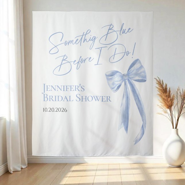 Something Blue Before I Do Bridal Shower Backdrops Tapestry (Creator Uploaded)