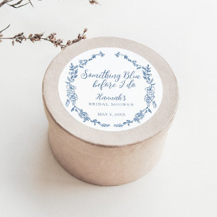 Something Blue Before I Do Bridal Shower Classic Round Sticker