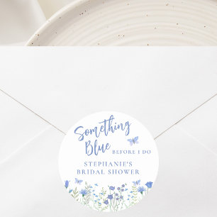 Something Blue Before I Do Bridal Shower Classic Round Sticker