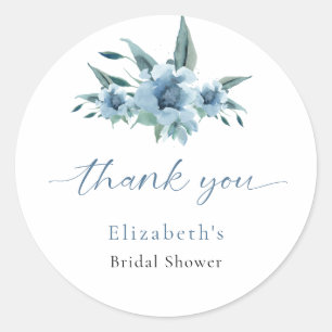 Something Blue Before I Do Bridal Shower Floral Classic Round Sticker