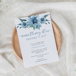 Something Blue Before I Do Bridal Shower Floral Invitation