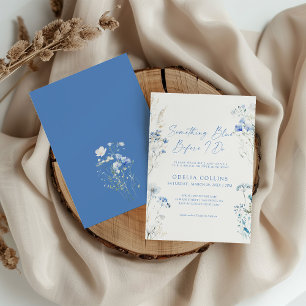 Something Blue Before I Do Bridal Shower Floral Invitation