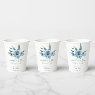 Something Blue Before I Do Bridal Shower Floral Paper Cups