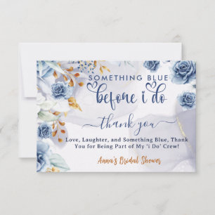Something Blue Before I Do Bridal Shower Floral Thank You Card