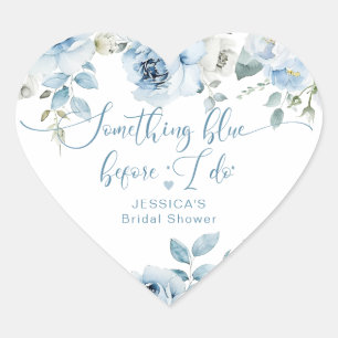 Something blue before I do bridal shower Heart Sticker