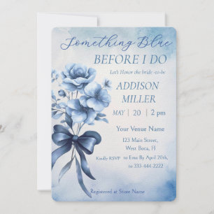 "Something Blue Before I Do" Bridal Shower Invitation