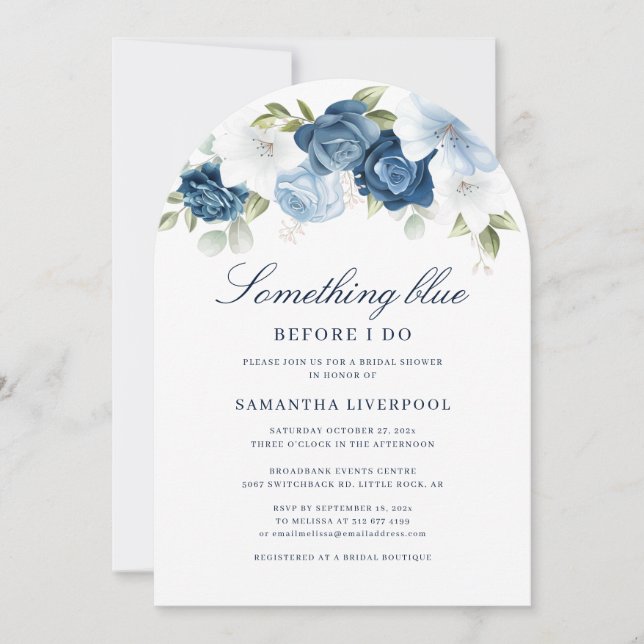 Something Blue Before I Do Bridal Shower Invitation (Front)