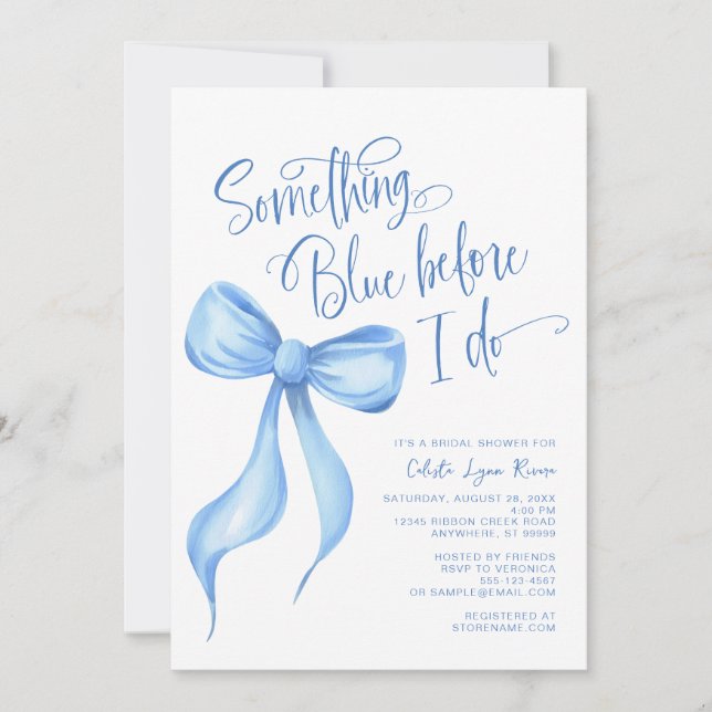 Something Blue Before I Do Bridal Shower Invitation (Front)