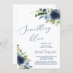 Something Blue Before I do Bridal Shower  Invitation