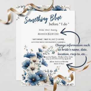 Something Blue Before I do Bridal Shower Invitation