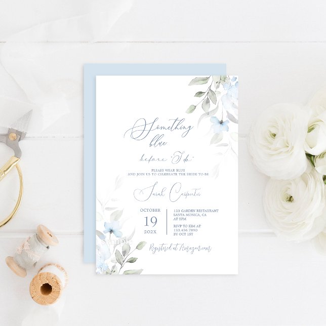 Something Blue Before I Do Bridal Shower  Invitation (Creator Uploaded)