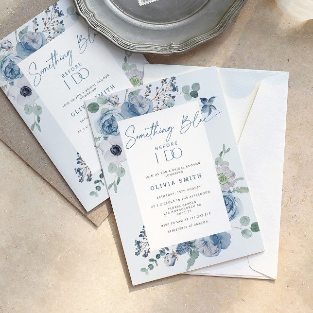 Something Blue before I do bridal shower Invitation (Creator Uploaded)