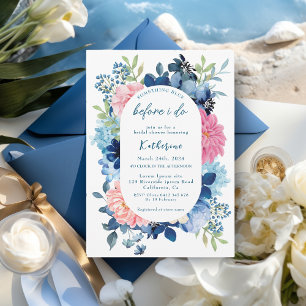 Something blue before i do bridal shower invitation