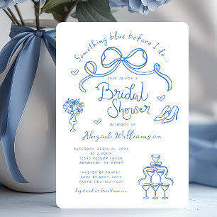 Something Blue Before I Do Bridal Shower Invitation