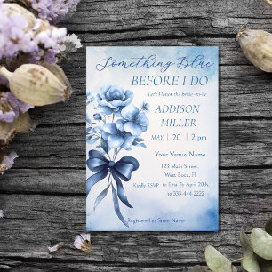 "Something Blue Before I Do" Bridal Shower Invitation