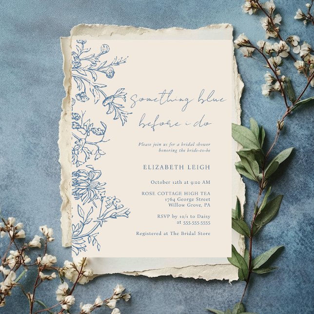 Something Blue Before I Do Bridal Shower  Invitation (Creator Uploaded)