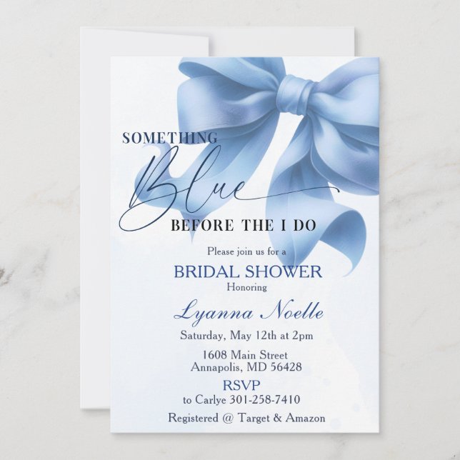 Something Blue before I do Bridal Shower Invitation (Front)
