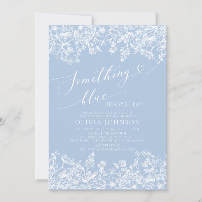 Something Blue Before I do Bridal Shower Invite (Front)