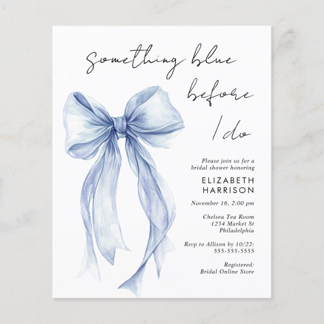 Something Blue Before I Do Bridal Shower Invite (Front)