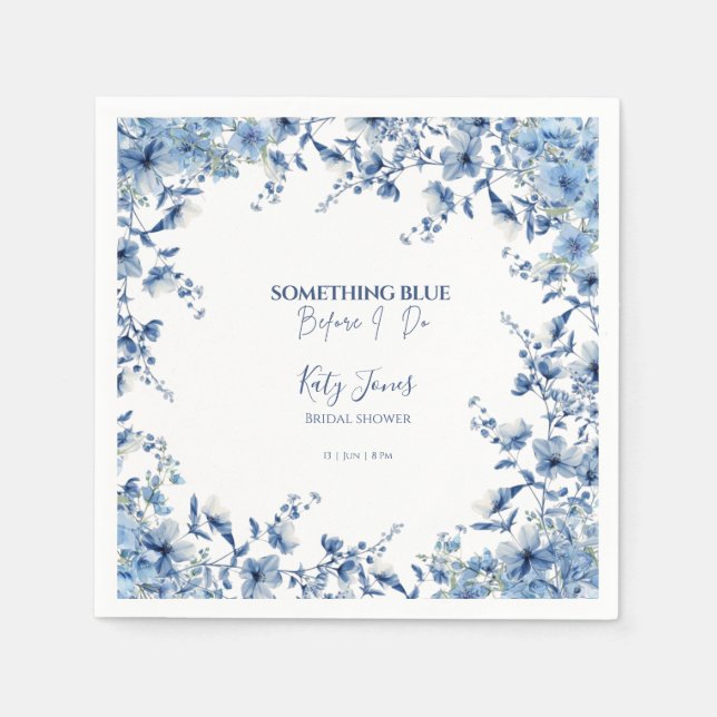  Something Blue Before I Do Bridal Shower  Napkin (Front)