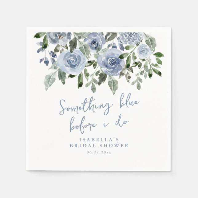 Something Blue before I do bridal shower napkins (Front)