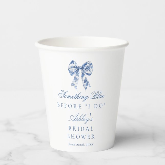 Something Blue Before I Do Bridal Shower Paper Cup (Front)