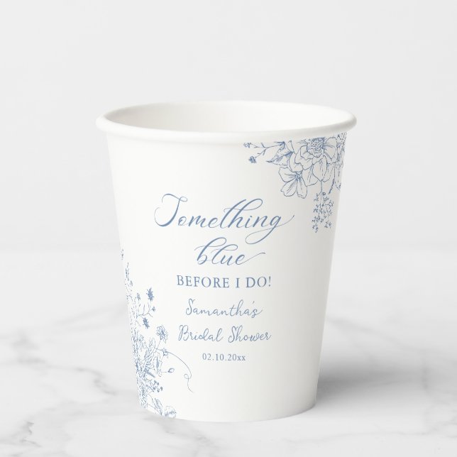 Something Blue Before I Do Bridal Shower Paper Cups (Front)